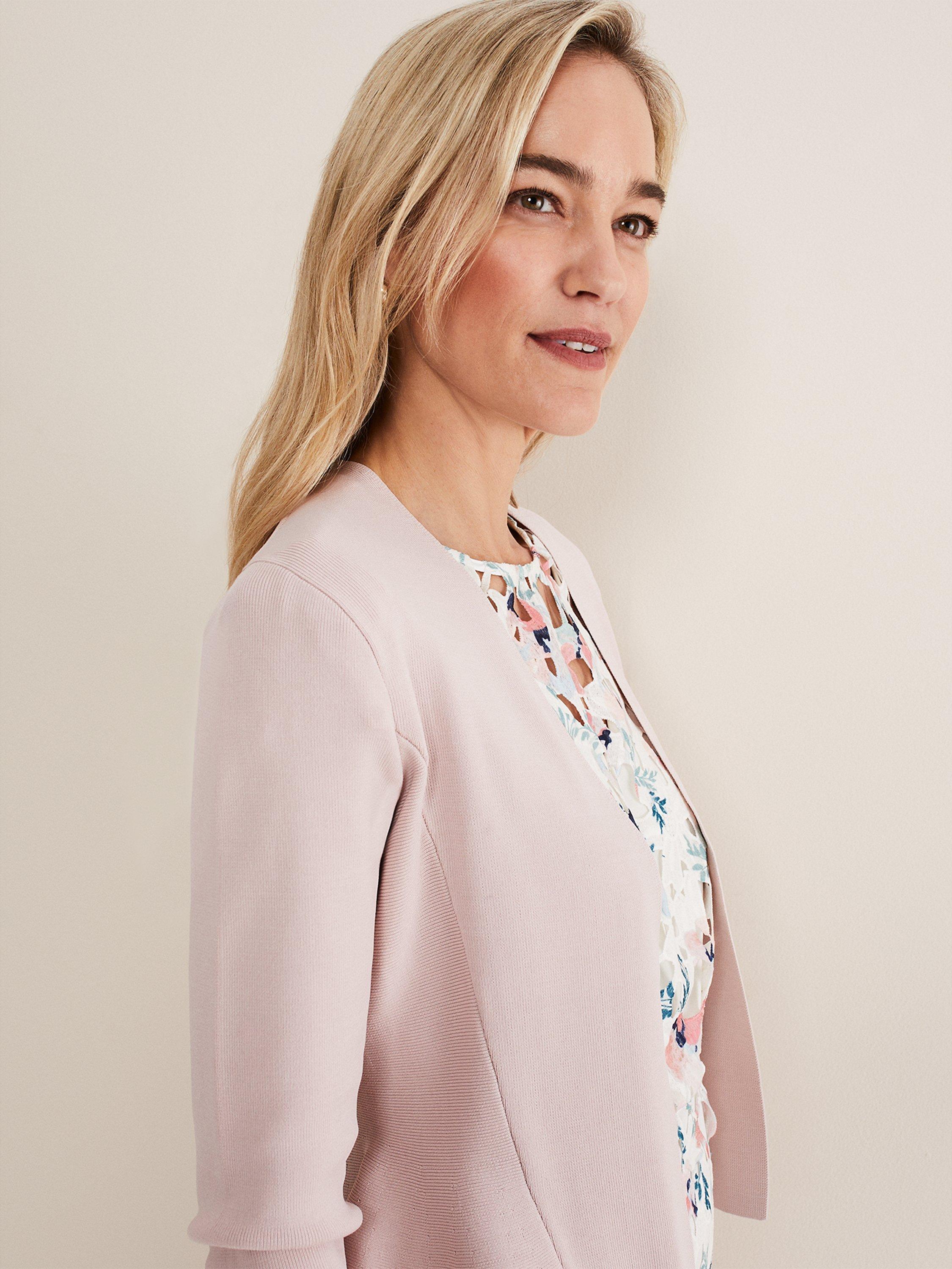 Phase Eight Salma Flared Hem Fine Cardigan, Antique Rose