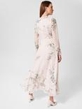 Hobbs Rosabelle Silk Floral Dress, Pale Pink
