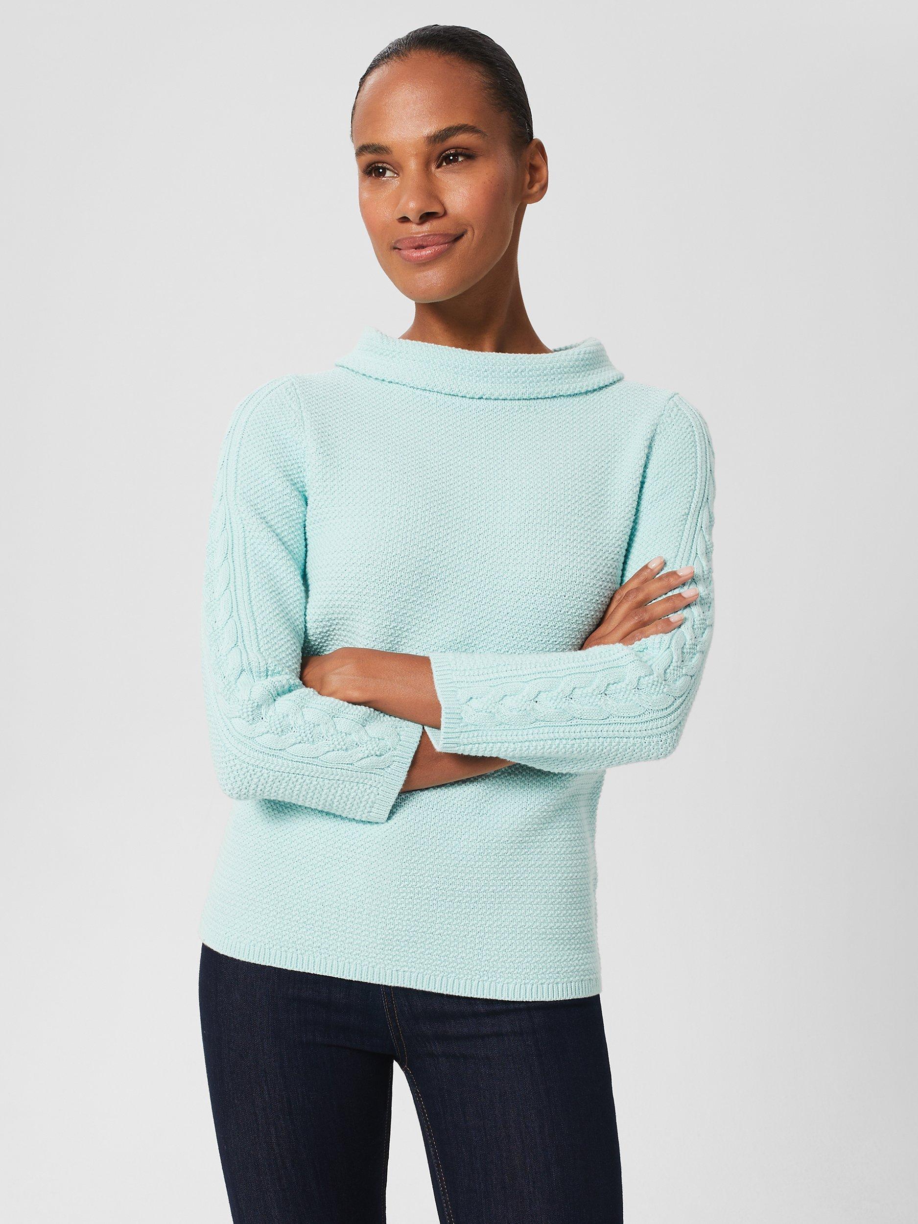 Hobbs Camilla Roll Neck Jumper, Clearwater Blue