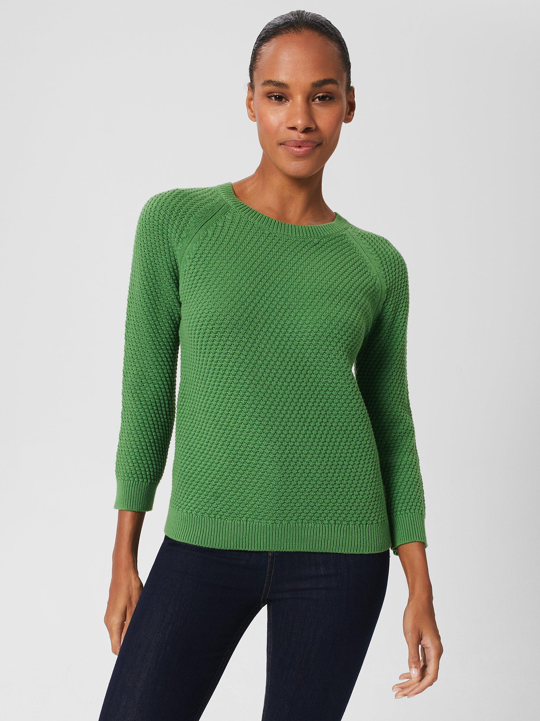 Hobbs Lucie Cotton Jumper, Pea Green