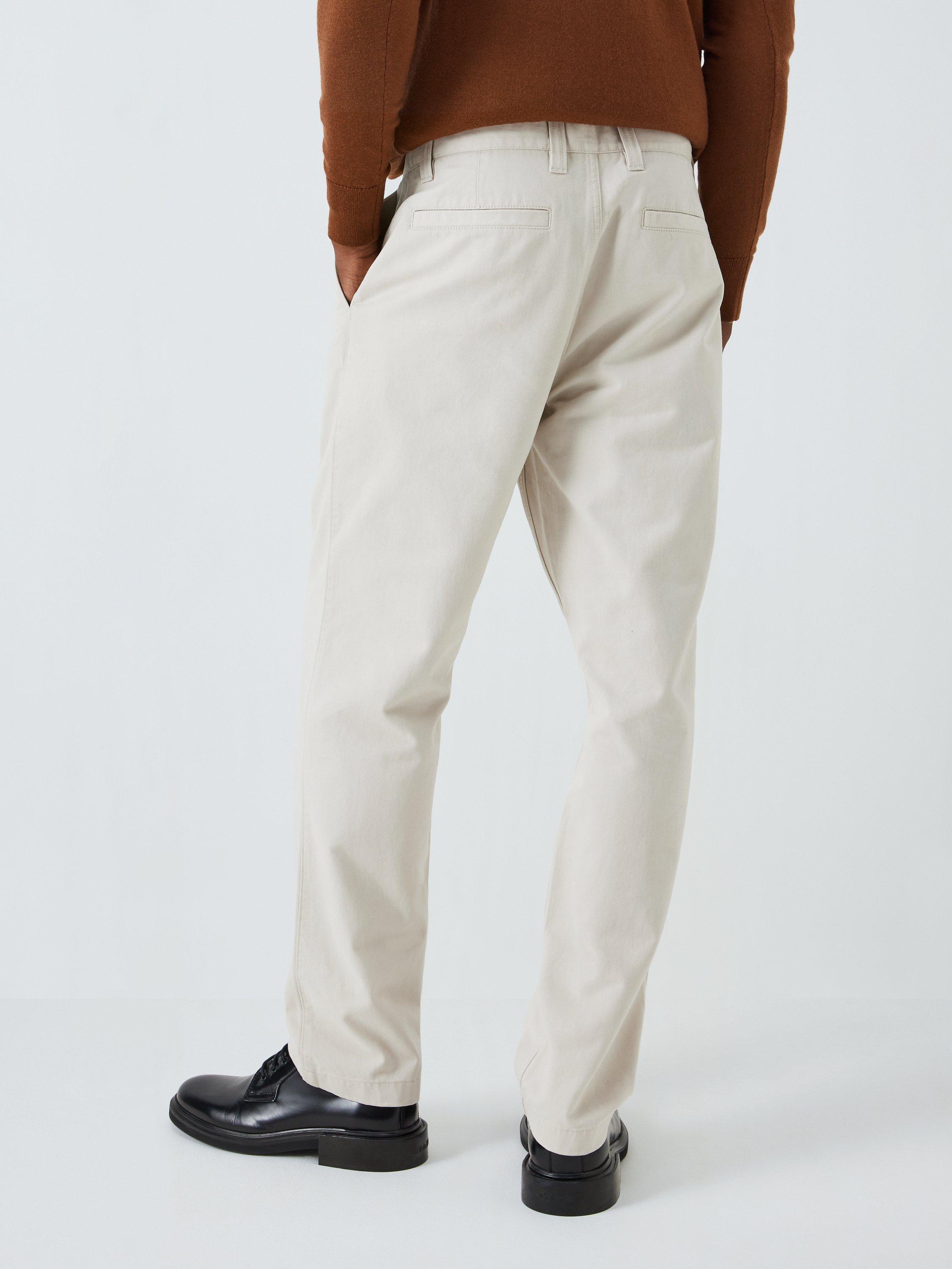 John Lewis Relaxed Fit Cotton Chinos, Ecru, 32S