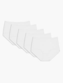 John Lewis Microfibre Full Briefs, White, White
