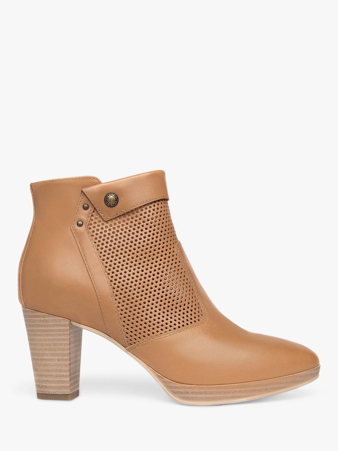NeroGiardini Leather Block Heel Ankle Boots, Tan