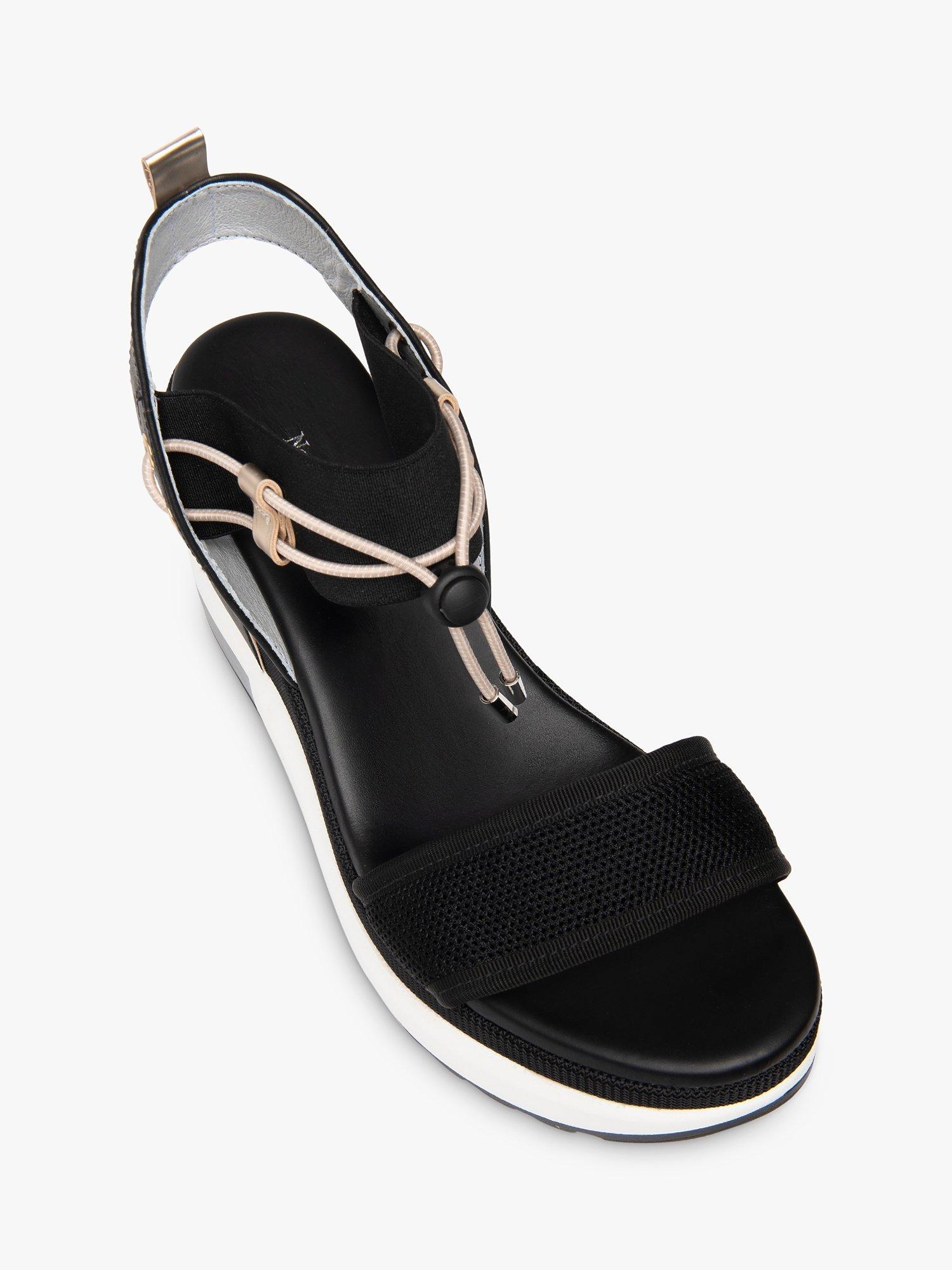 Product image 4 of 4, which shows NeroGiardini Leather Sports Wedge Sandals, Black, 2
