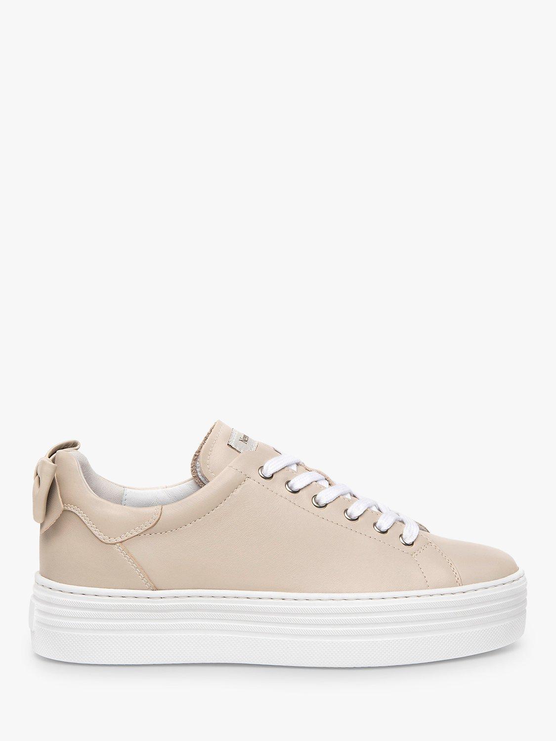 NeroGiardini Capraia Bow Leather Trainers, Ivory