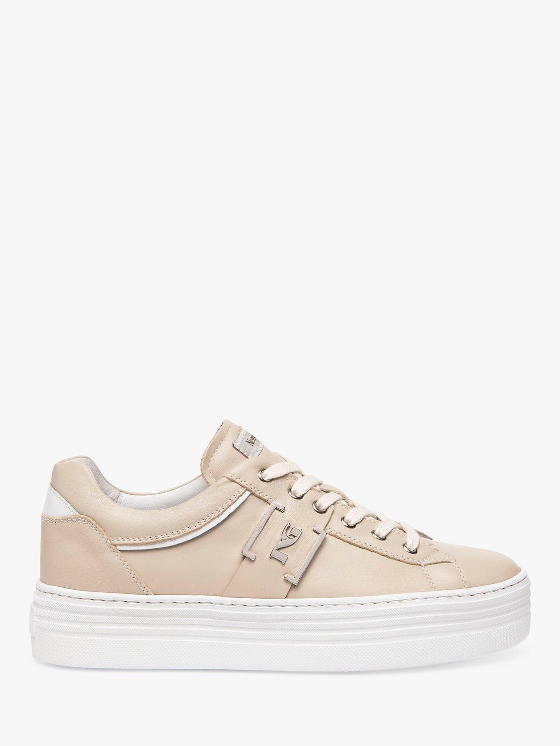 NeroGiardini Leather Platform Trainers, Ivory