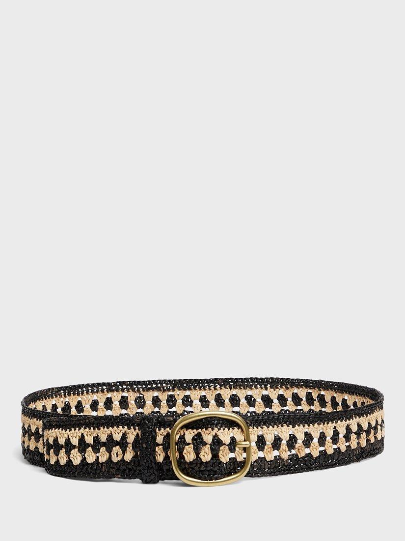 Gerard Darel Paloma Raffia Belt, Black