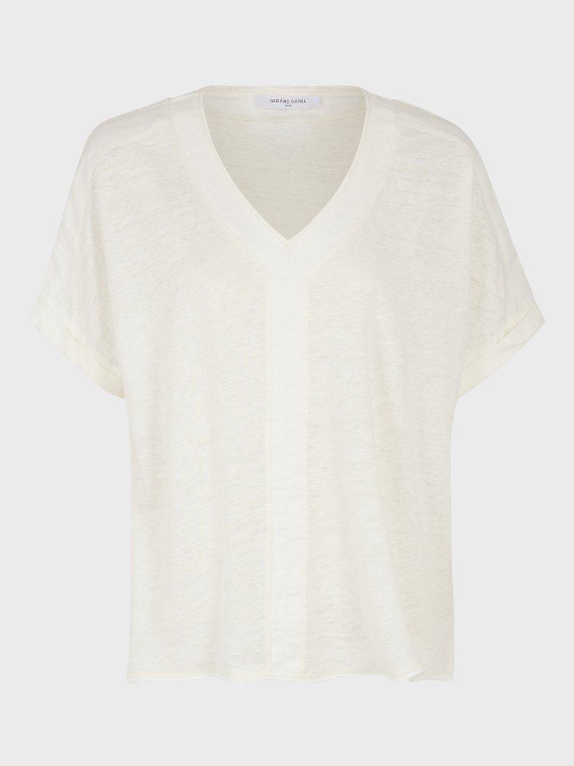 Gerard Darel Agatha Linen T-Shirt, Ecru