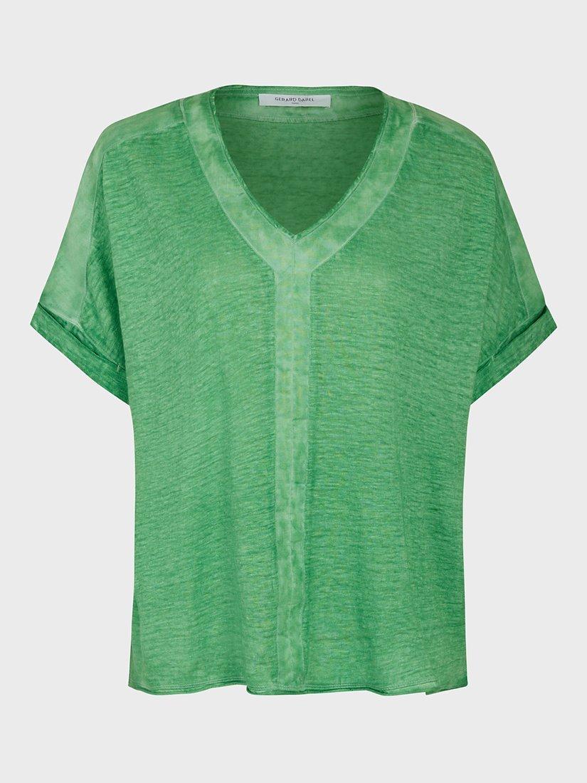 Gerard Darel Agatha Linen T-Shirt, Green
