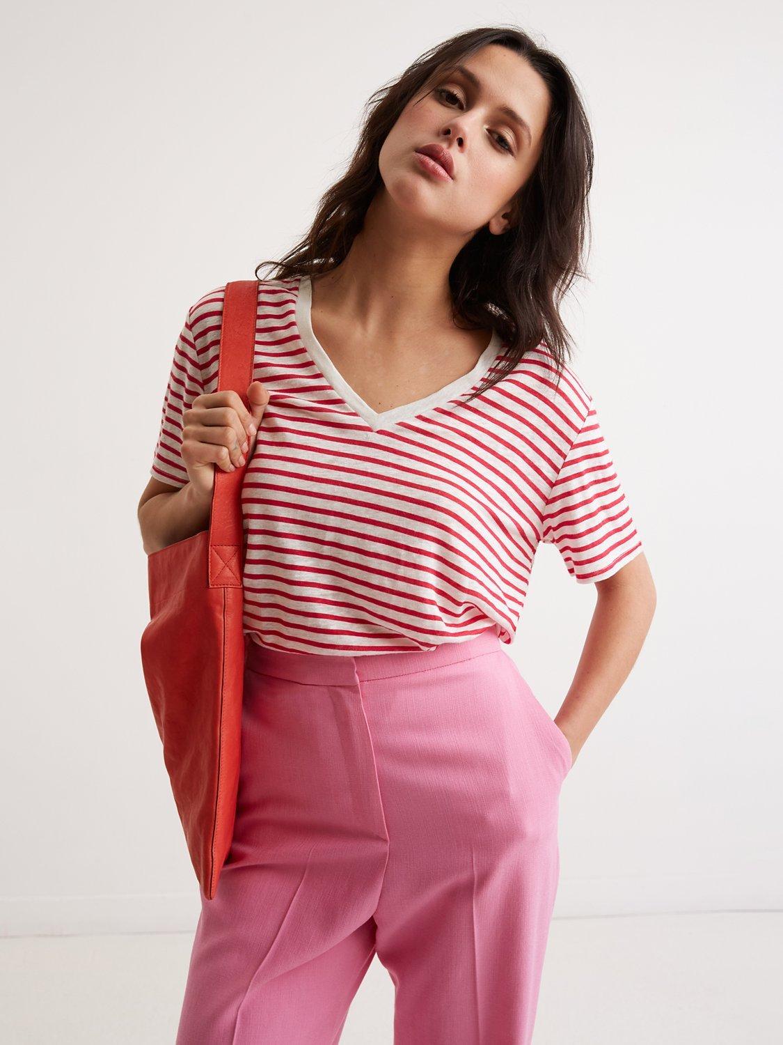 Gerard Darel Ari Linen T-Shirt, Fuchsia