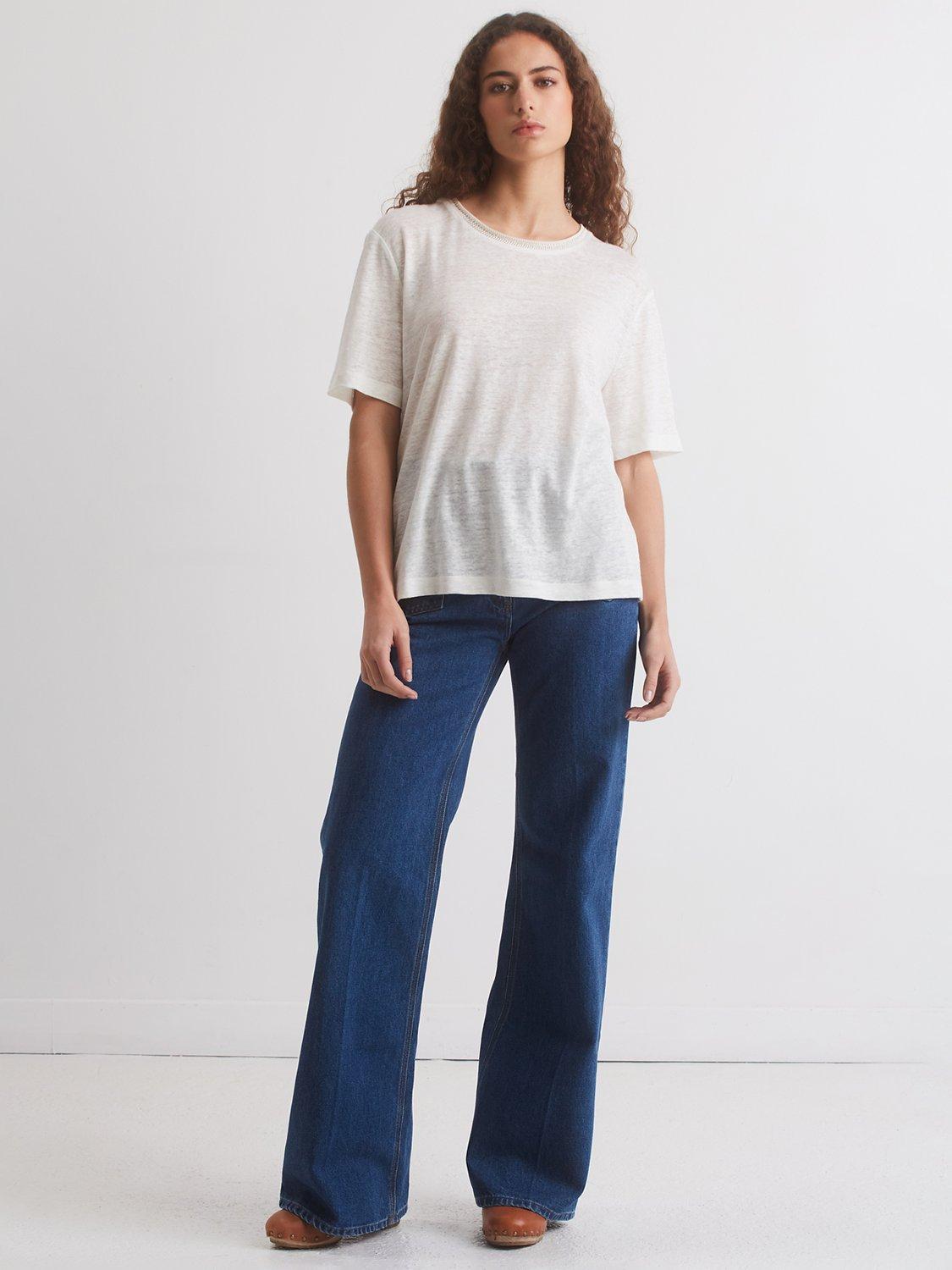 Gerard Darel Agnes Linen T-Shirt, White