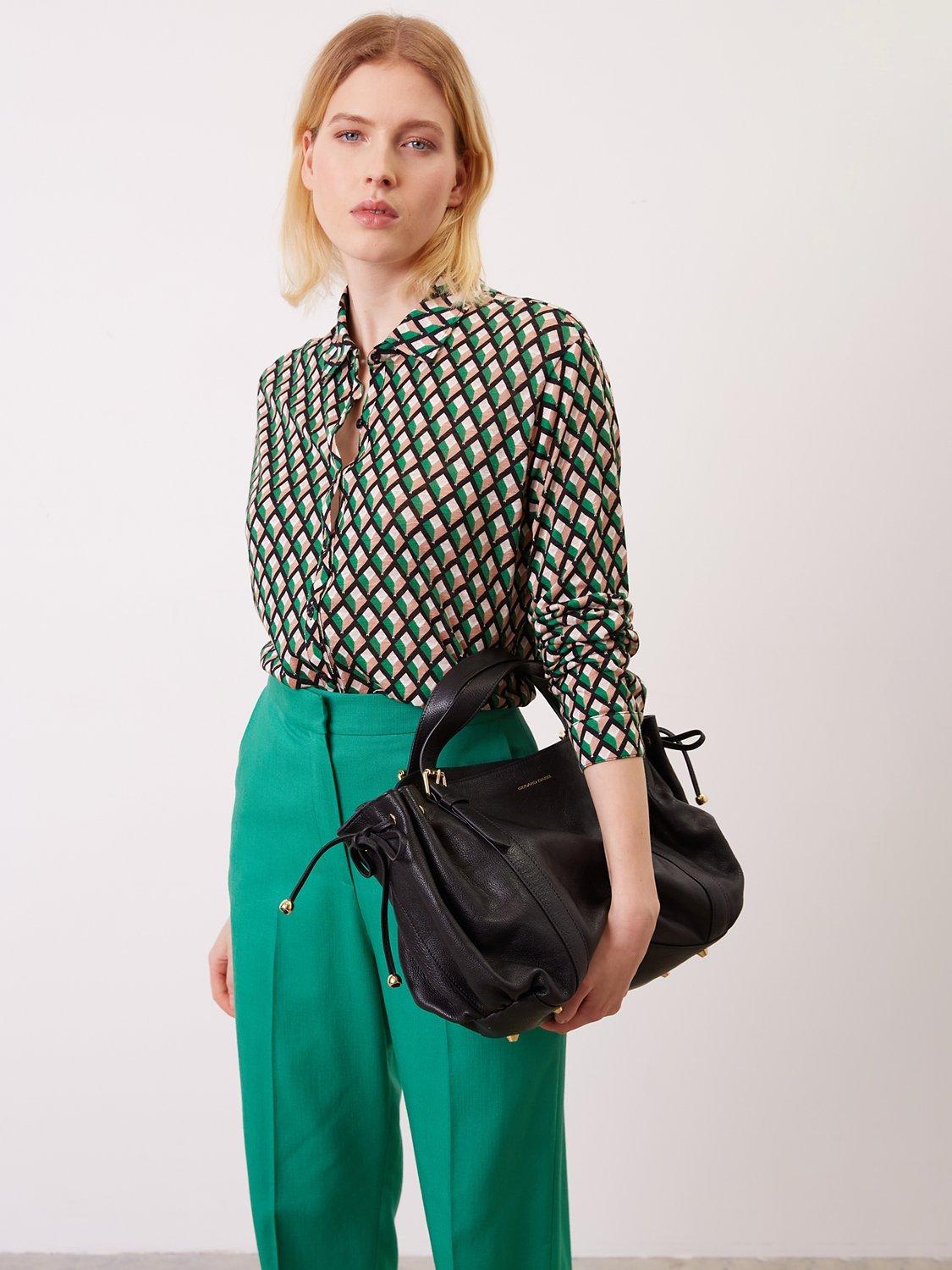 Gerard Darel Abass Geometric Print Shirt, Green, 8