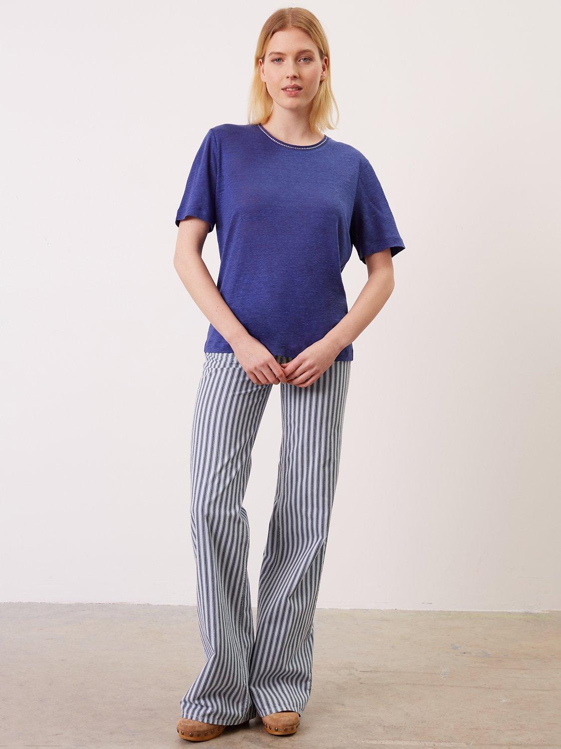 Gerard Darel Agnes Linen T-Shirt, Blue