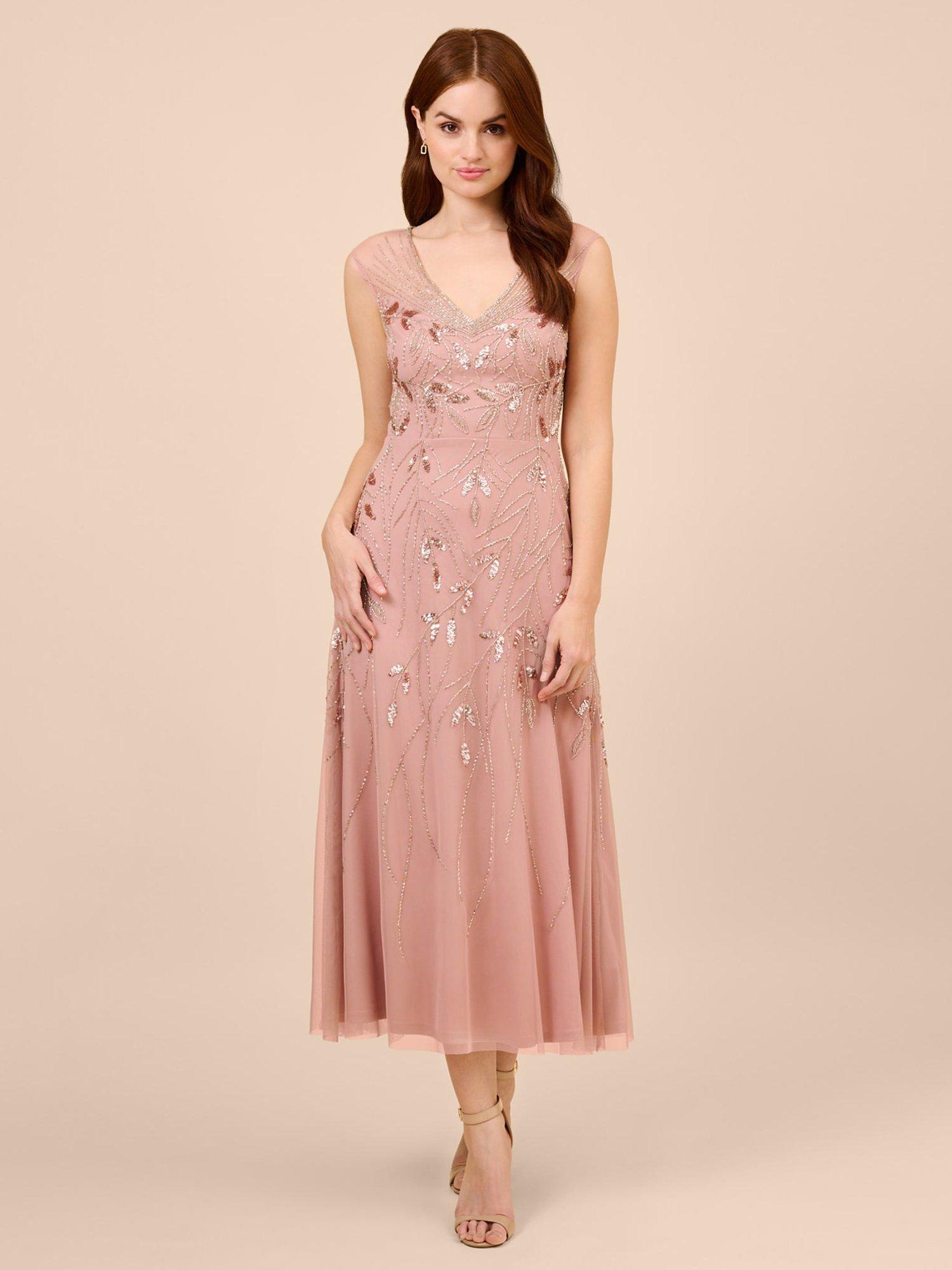 Adrianna Papell Beaded Ankle Dress, Candied Ginger