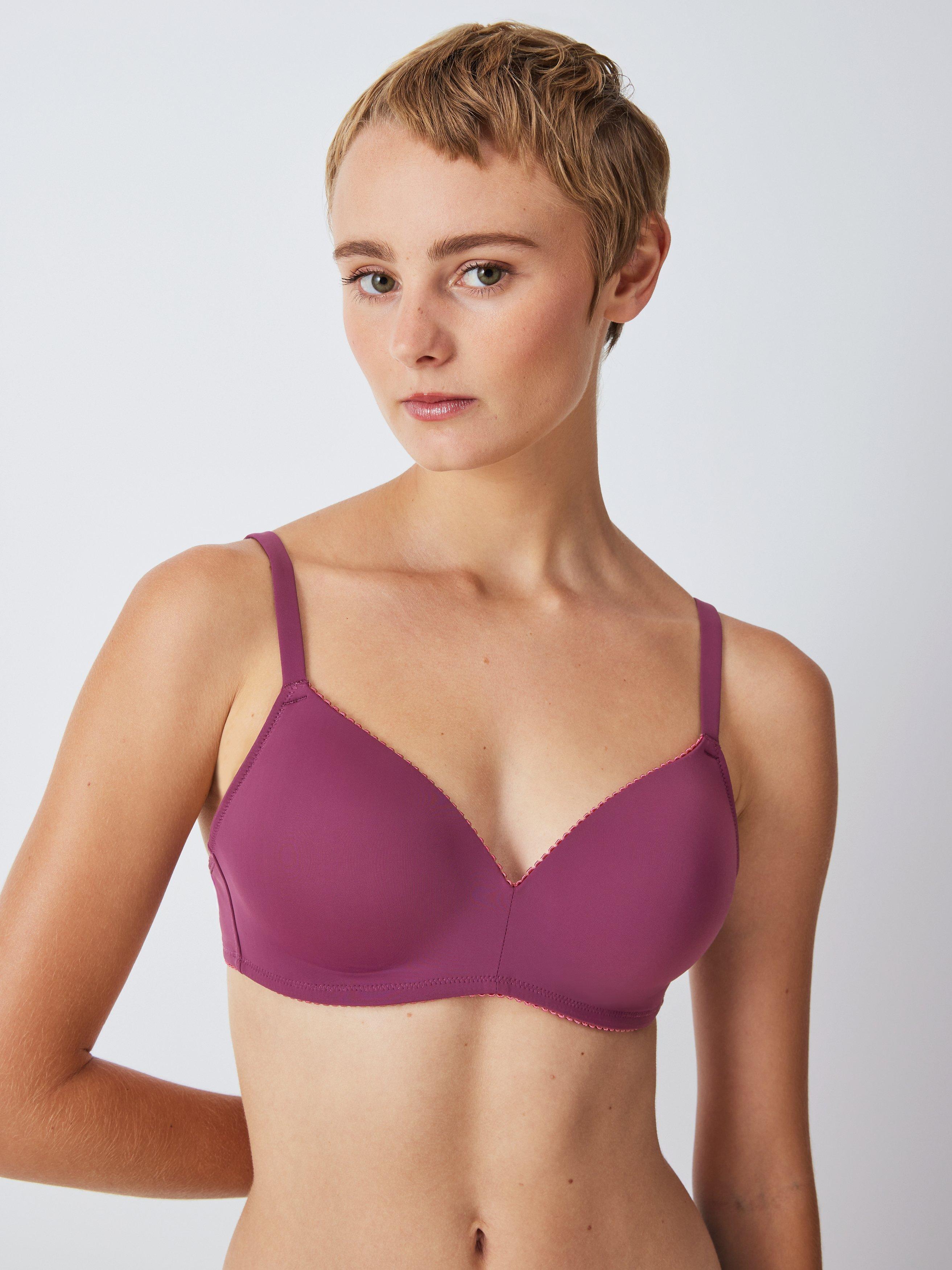 John Lewis ANYDAY Mya Micro Padded Bra, Plum/Pink