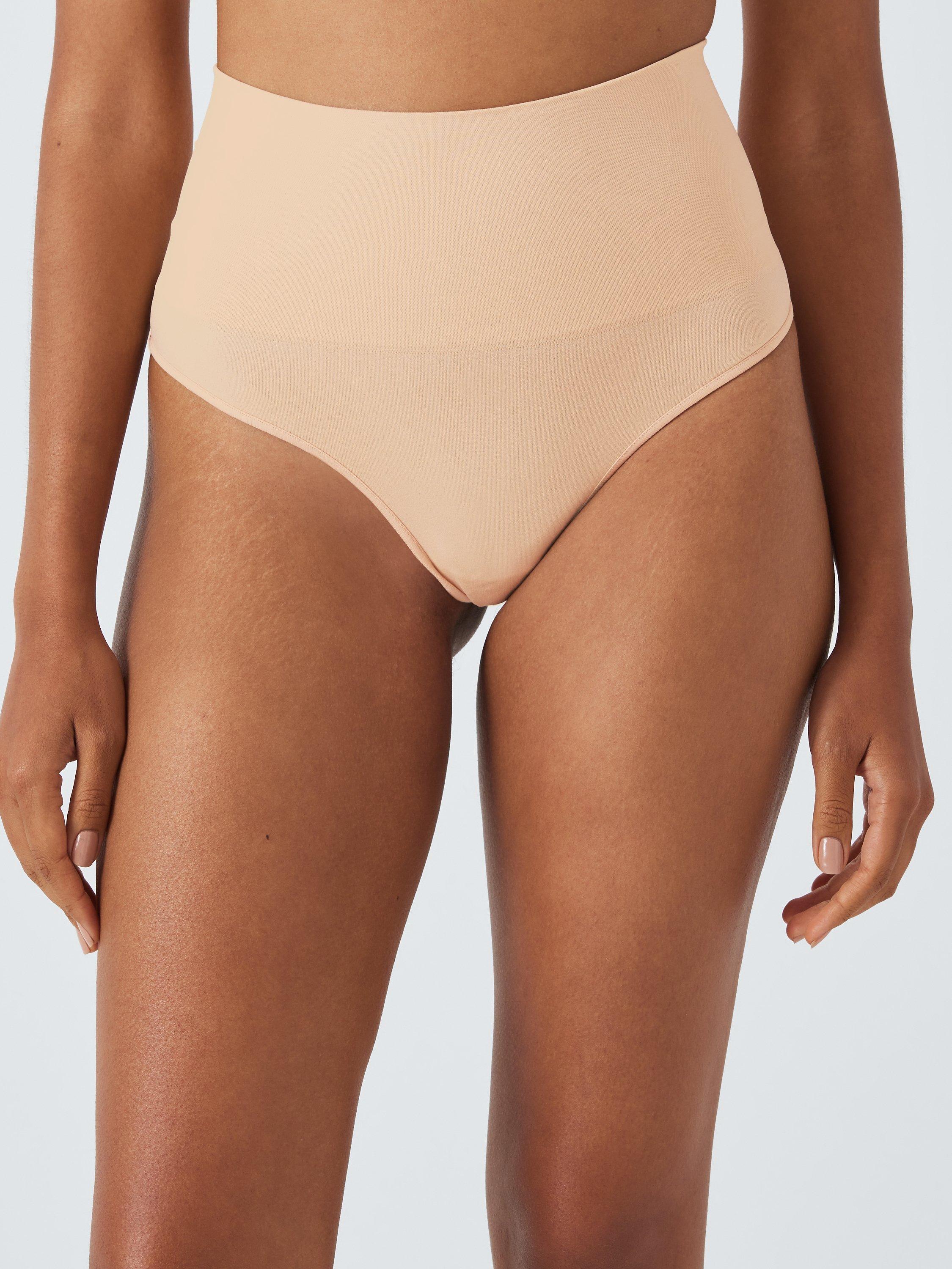 Product image 1 of 4, which shows John Lewis Power Seam Free Firm Control High Waist Thong, Almond, S