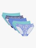John Lewis Cotton Bikini Briefs, Pack of 5, Blue/Multi