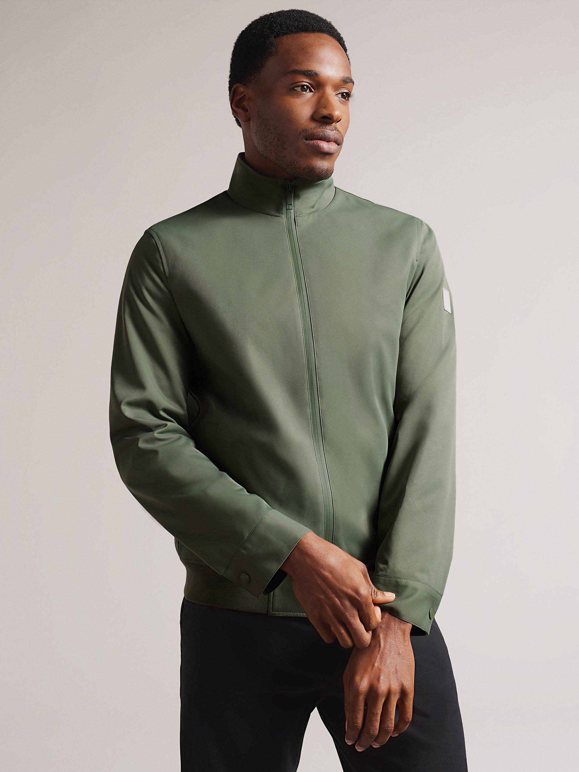 Ted Baker Arzona Smart Funnel Neck Bomber Jacket, Khaki