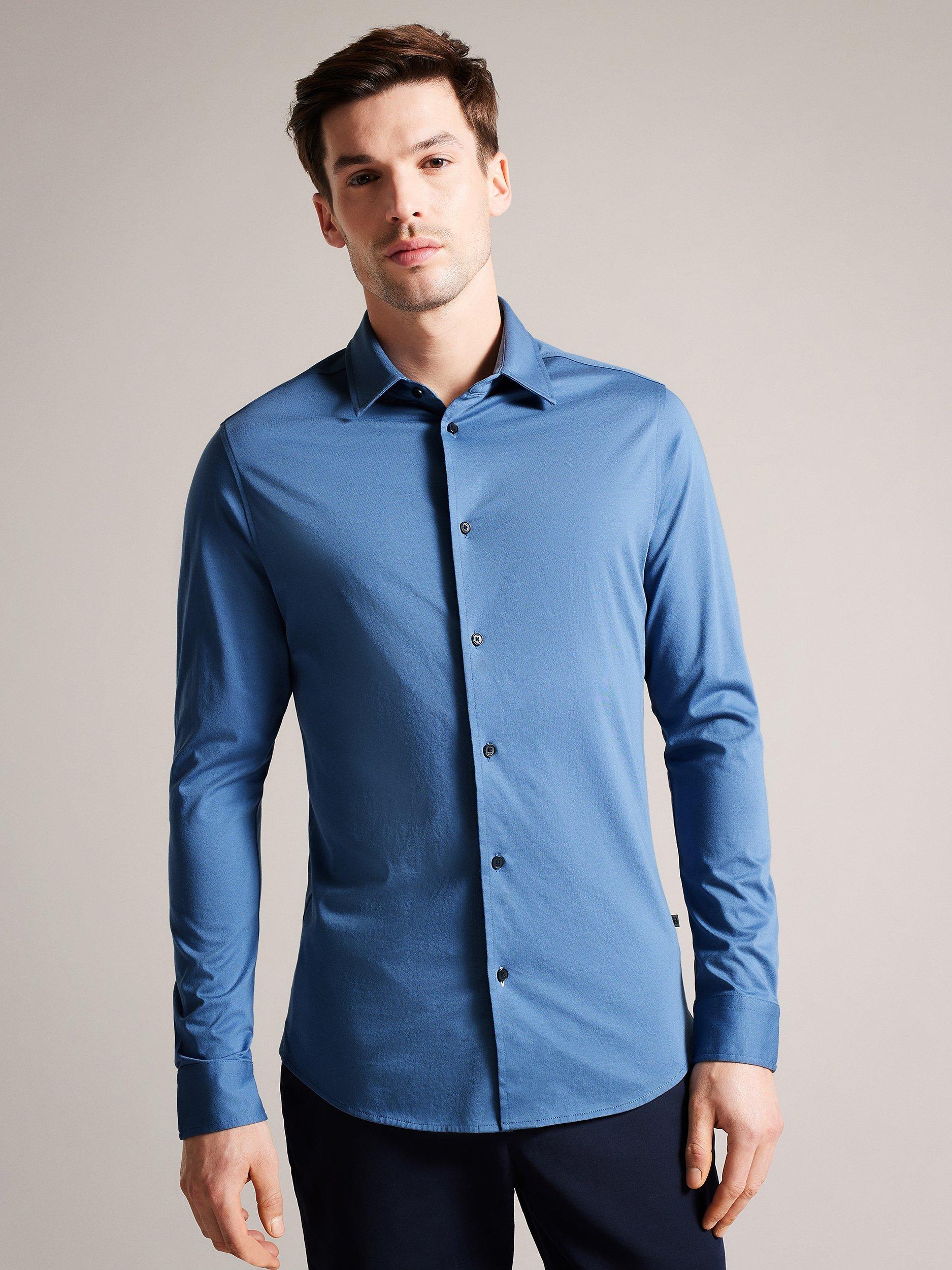 Ted Baker Marros Regular Fit Shirt, Mid-blue