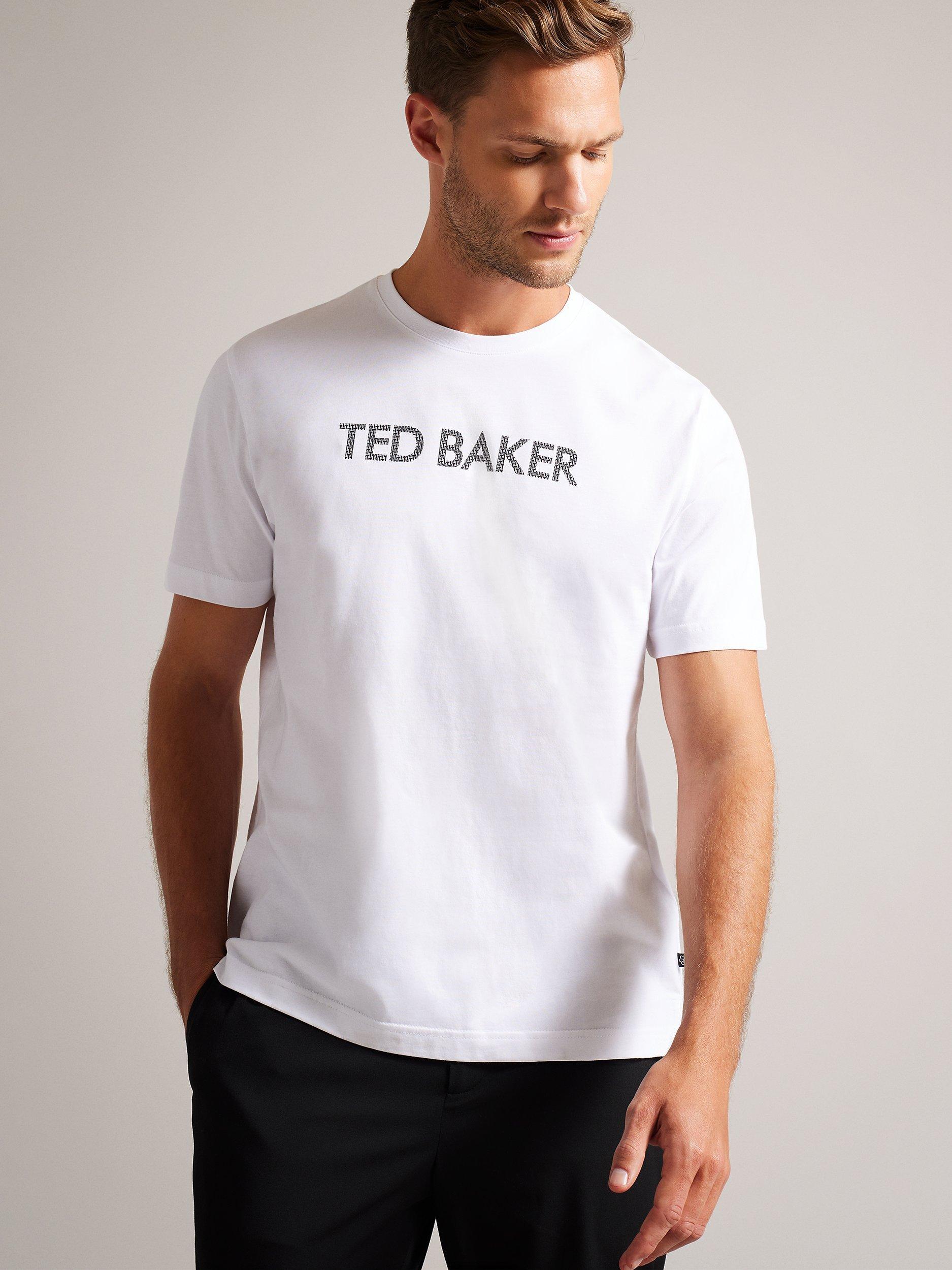 Ted Baker Vonisha Short Sleeve Printed T-Shirt, Blue, White