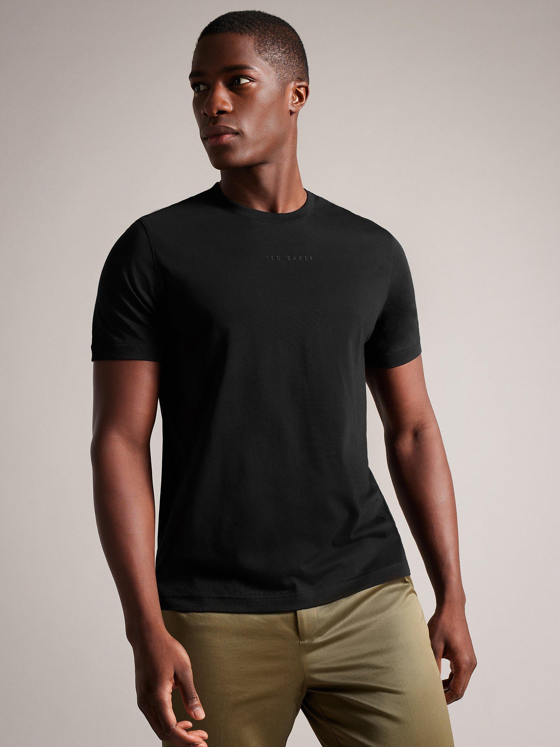 Ted Baker Wilkin Flocked Branded T-Shirt, Black