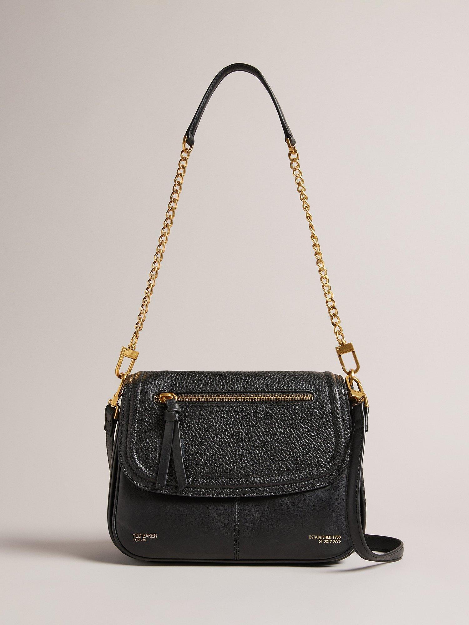 Ted Baker Nishat Soft Grainy Leather Shoulder Bag, Black, One Size