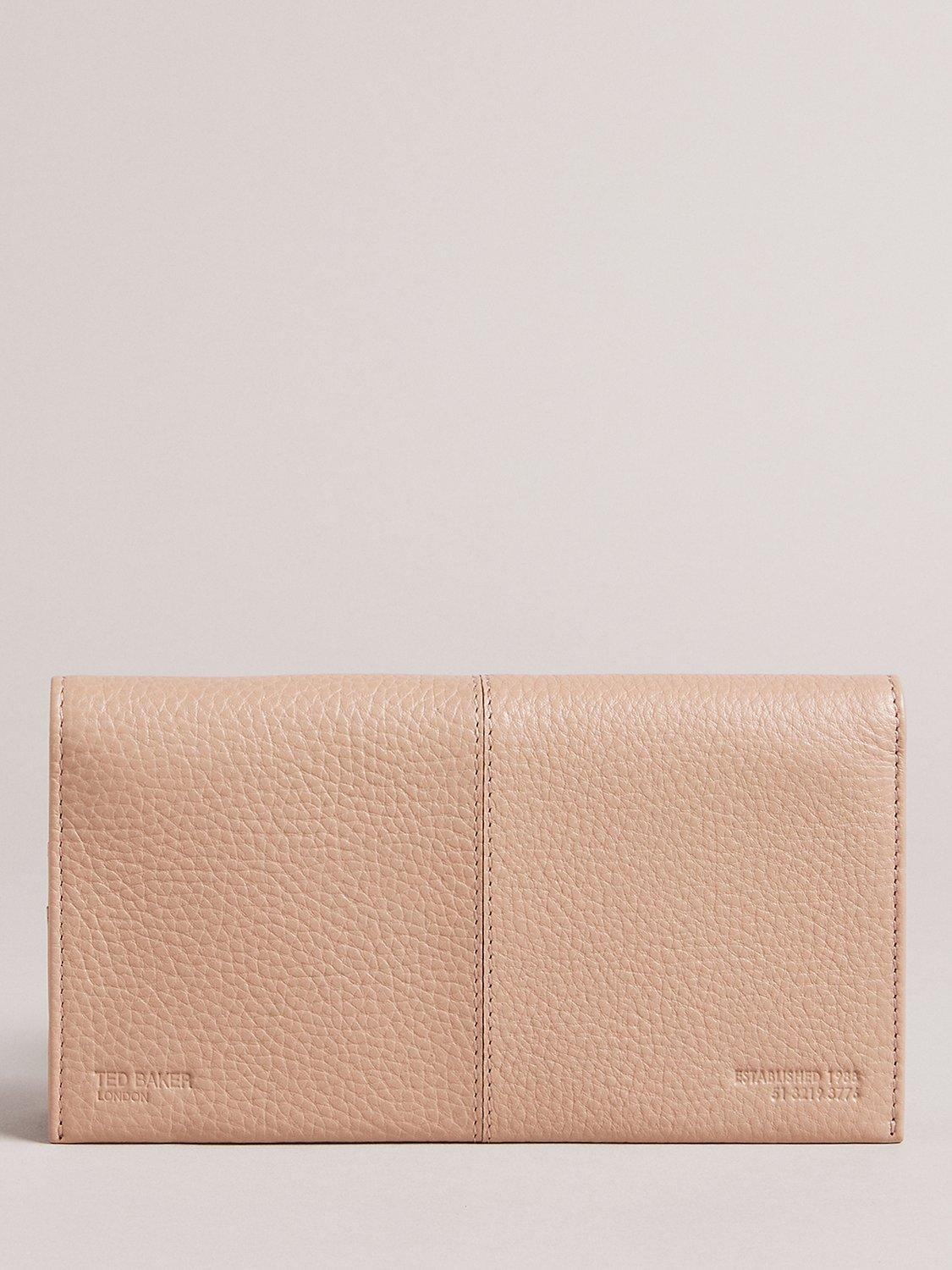 Ted Baker Nishi Soft Grainy Leather Fold Over Purse, Taupe, One Size