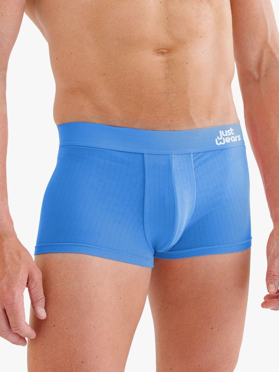 Product image 4 of 6, which shows JustWears Active Trunks, Pack of 9, Blue/Grey/Black, S