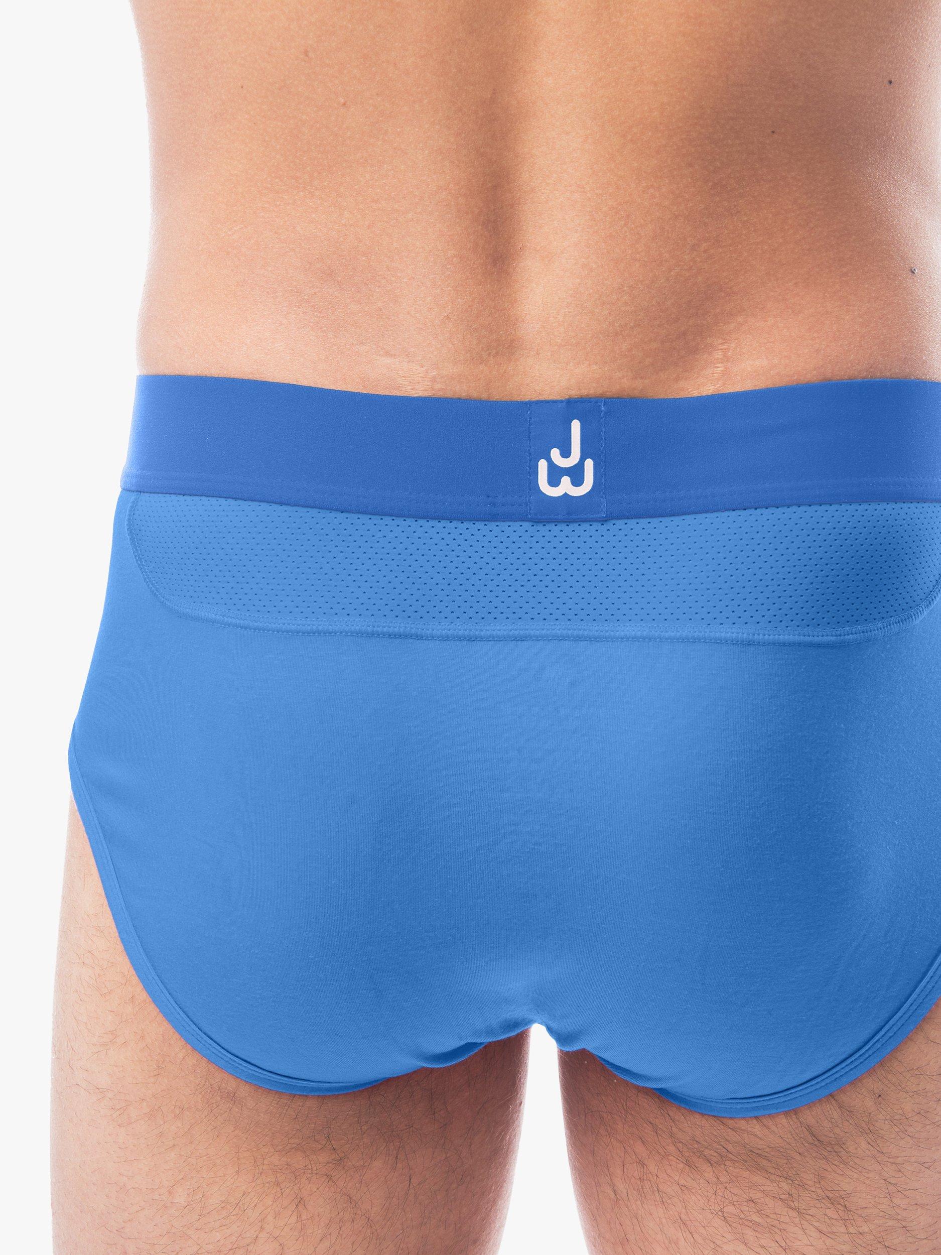 Product image 5 of 7, which shows JustWears Pro Briefs, Pack of 6, Blue/Grey/Black, S