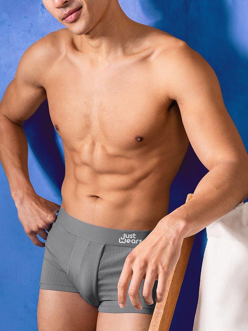 Product image 6 of 6, which shows JustWears Pro Trunks, Pack of 9, Blue/Grey/Black, S