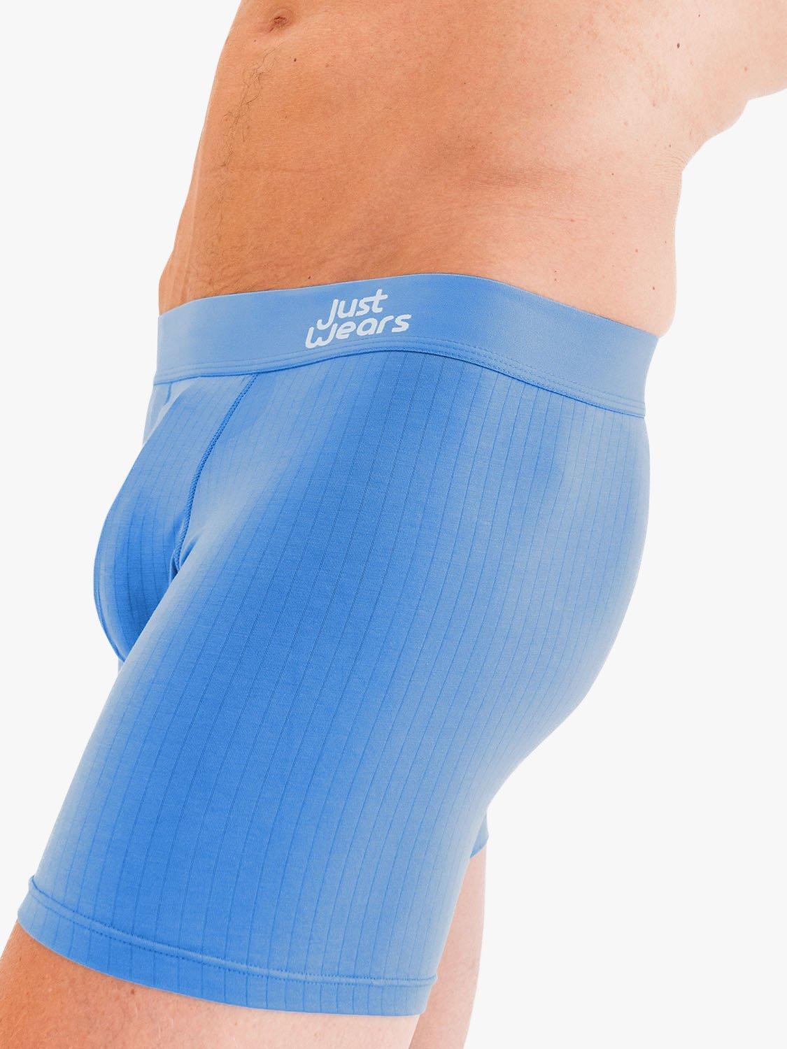 Product image 4 of 5, which shows JustWears Active Boxers, Pack of 9, Blue/Grey/Black, S