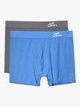 JustWears Boxers, Pack of 2, Blue/Grey