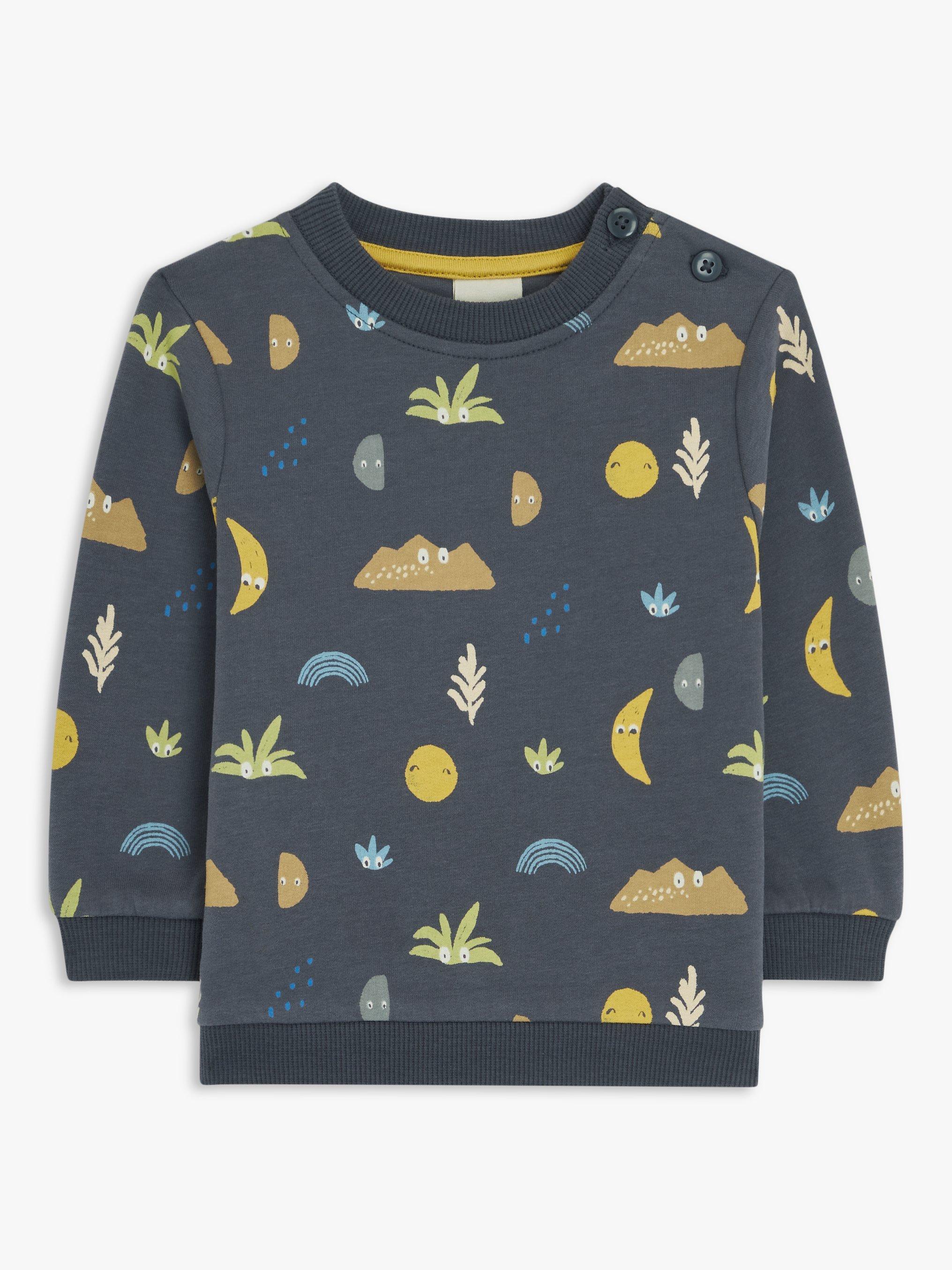 John Lewis Baby Monster Print Sweatshirt, Multi