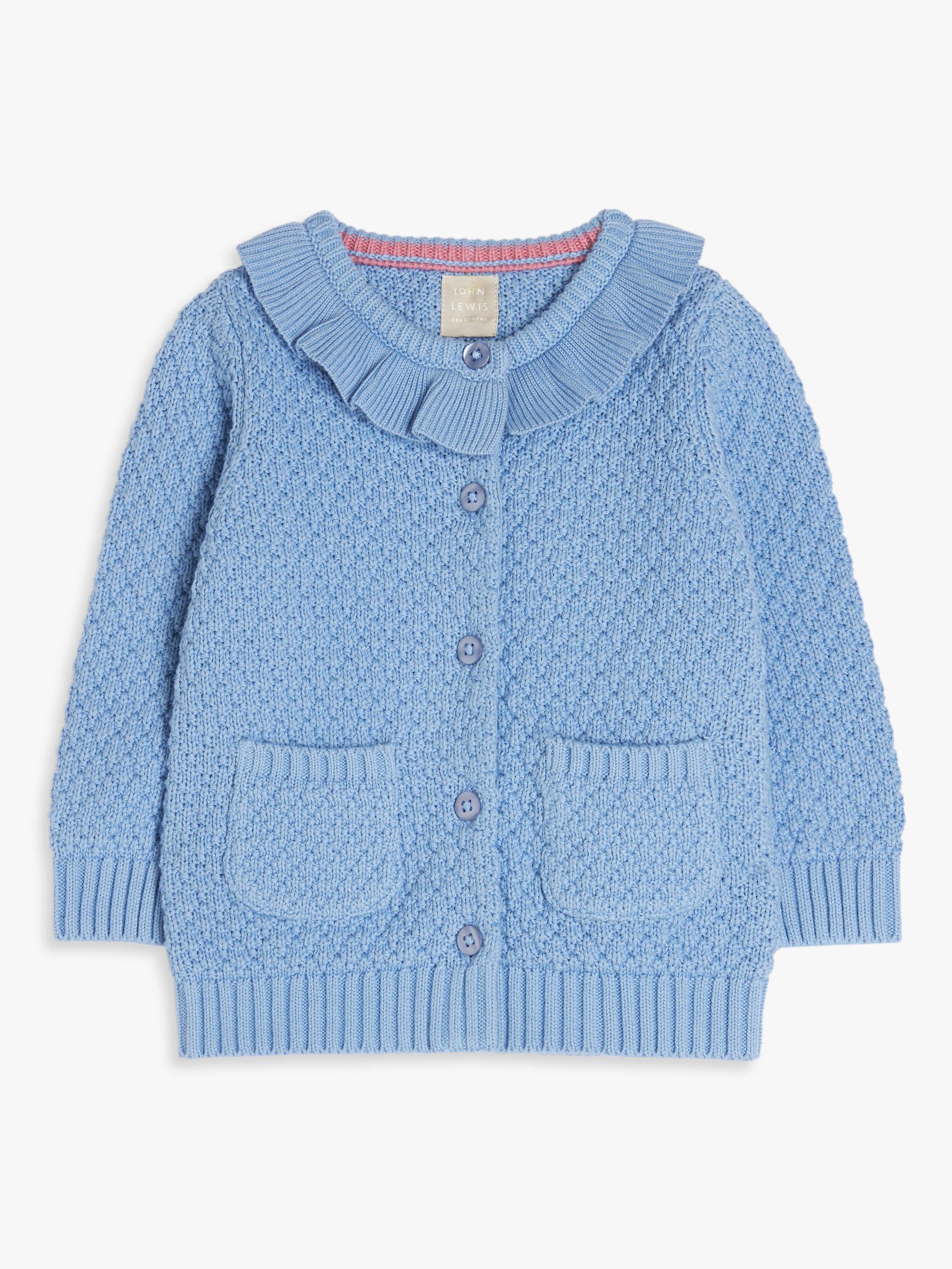 John Lewis Baby Ruffle Collar Knit Cardigan