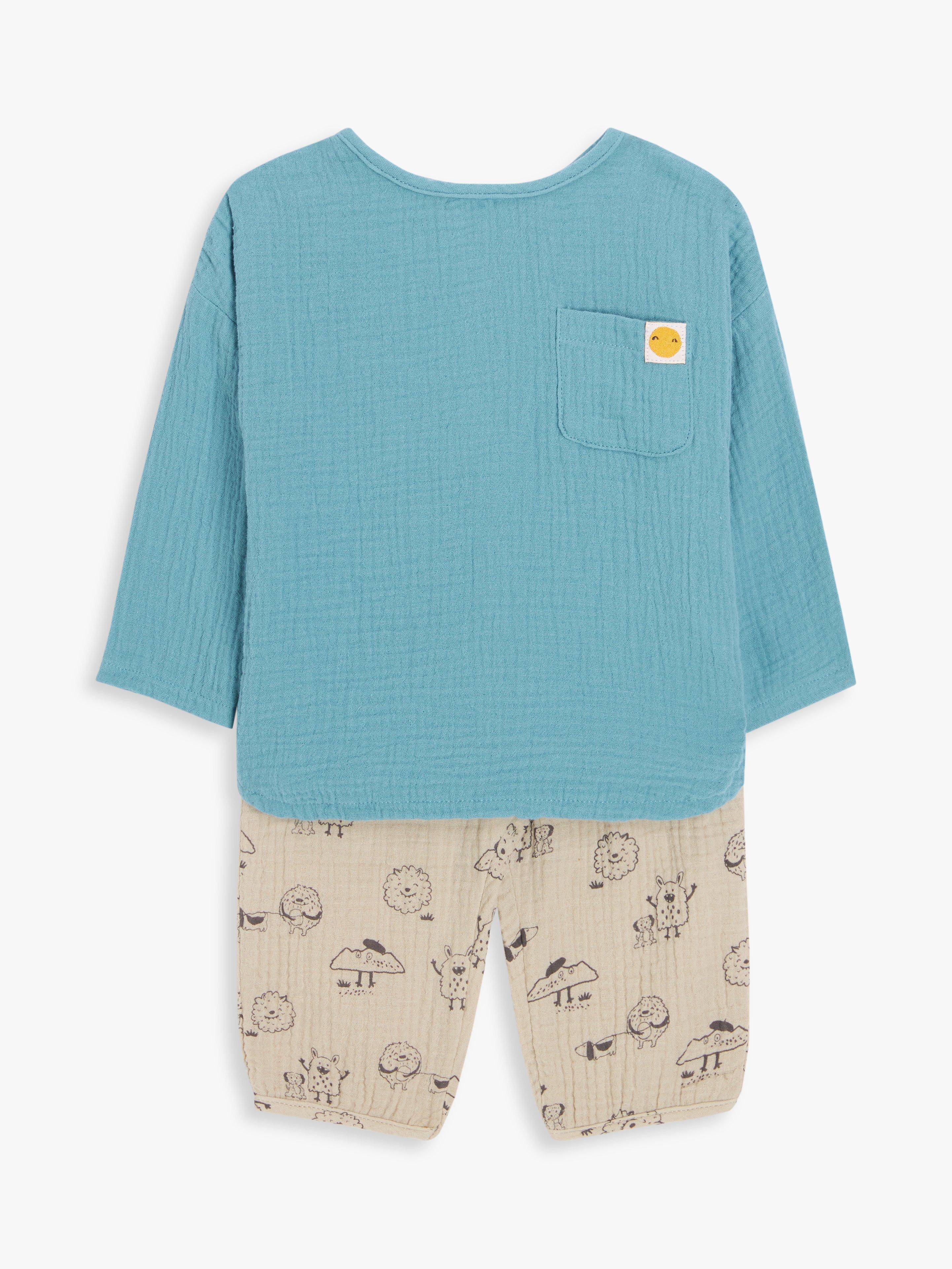 John Lewis Baby AOP Textured Muslin Top & Shorts Set, Multi, Multi