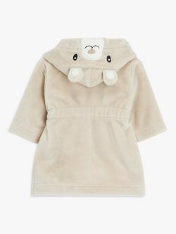 John Lewis Baby Bear Novelty Robe, Oatmeal - view 2, Oatmeal