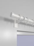 John Lewis Select Curtain Pole with Rings and Stud Finial, Wall Fix, Dia.25mm, Satin Chalk