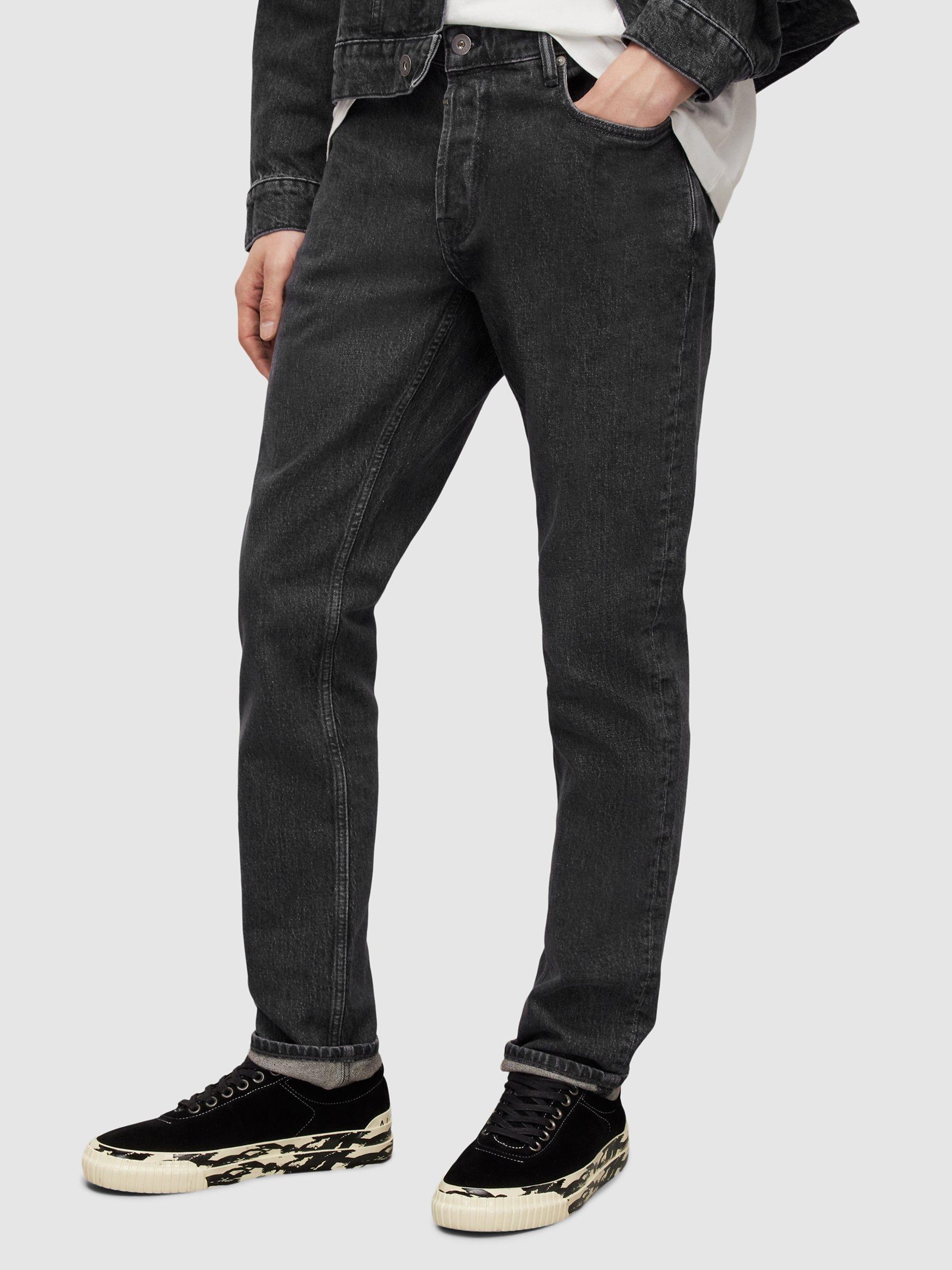 AllSaints Curtis Straight Fit Jeans, Washed Black
