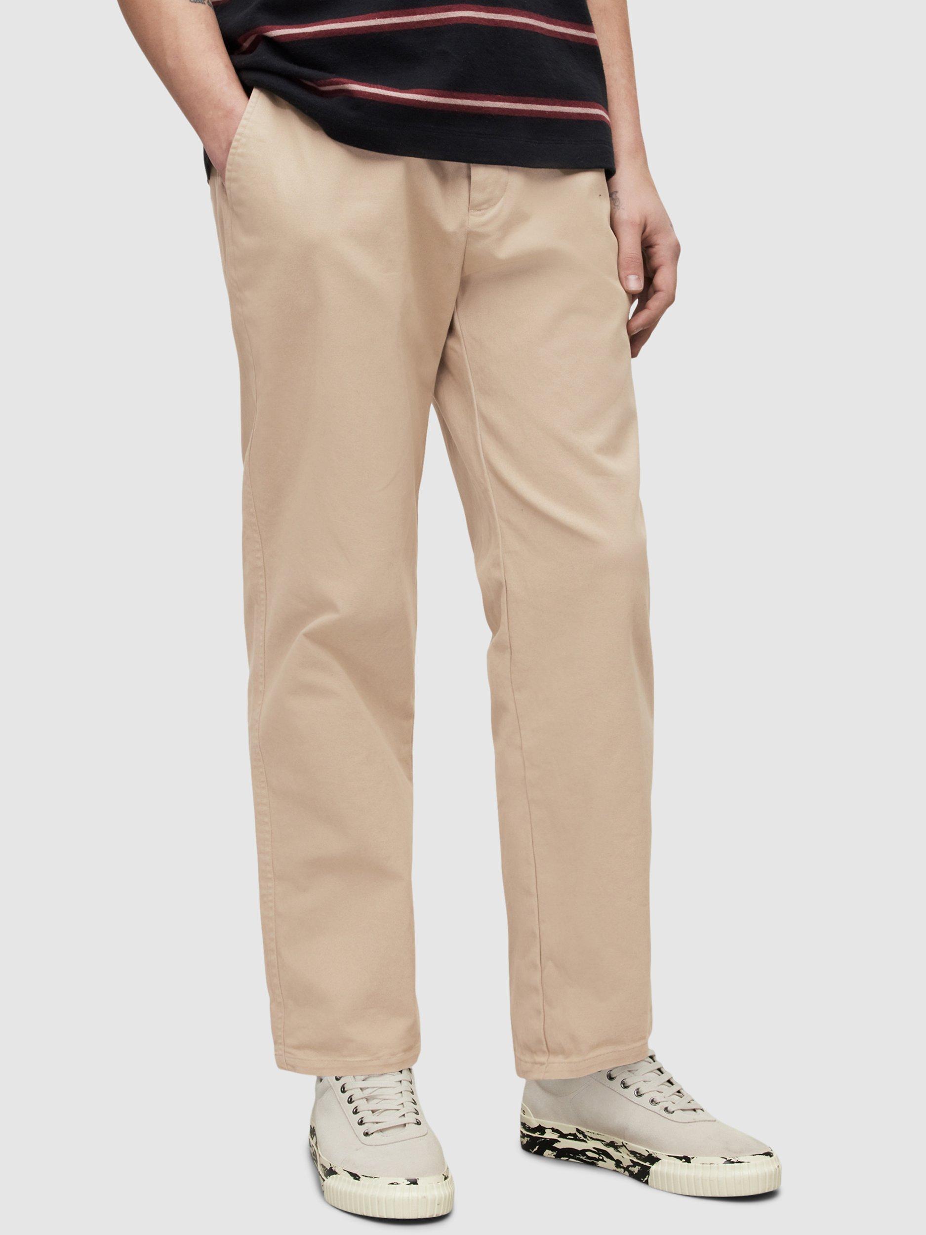 AllSaints Verne Cotton Blend Chinos, Fawn Beige