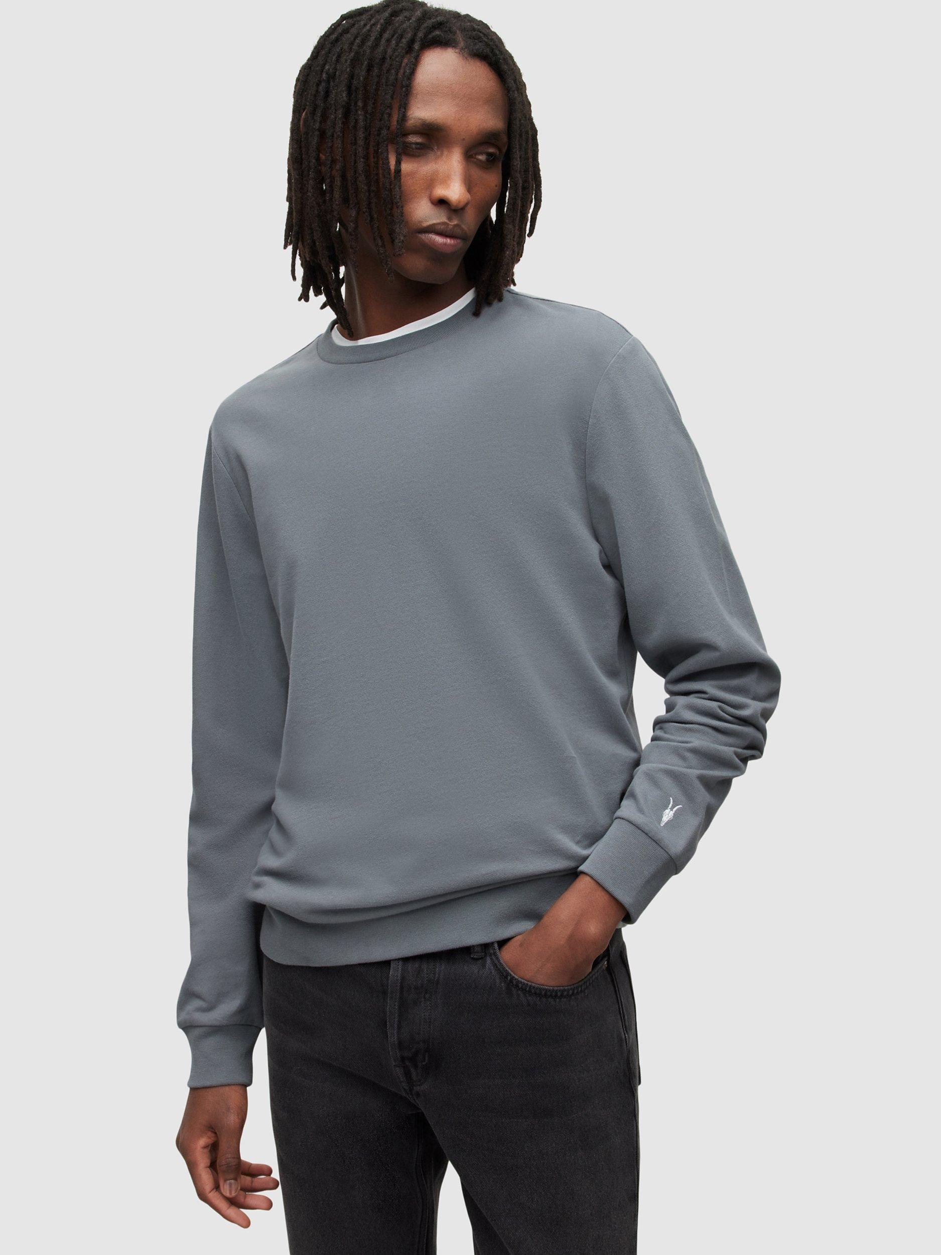 AllSaints Haste Crew Pullover Jumper, Metallic Grey
