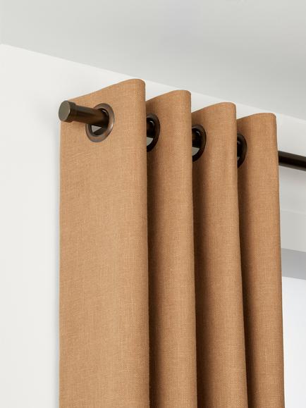 John Lewis Select Eyelet Curtain Pole with Stud Finial, Wall Fix, Dia.25mm, Satin Antique Brass