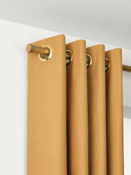 John Lewis Select Eyelet Curtain Pole with Stud Finial, Wall Fix, Dia.25mm, Satin Gold