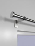 John Lewis Select Eyelet Curtain Pole with Disc Finial, Wall Fix, Dia.25mm, Brushed Steel