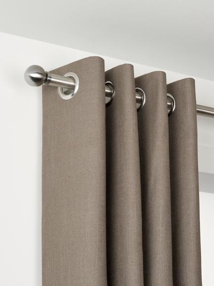 John Lewis Made to Order Select Eyelet Curtain Pole with Ball Finial, Wall Fix, Dia.25mm, Brushed Steel
