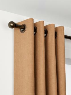 John Lewis Select Eyelet Curtain Pole with Ball Finial, Wall Fix, Dia.25mm, Satin Antique Brass
