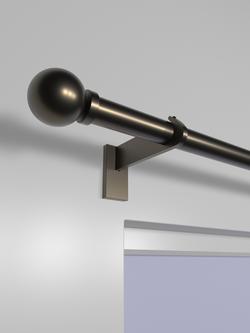 John Lewis Select Eyelet Curtain Pole with Ball Finial, Wall Fix, Dia.25mm - view 2, Satin Antique Brass