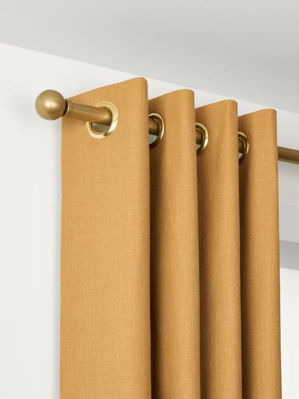John Lewis Made to Order Select Eyelet Curtain Pole with Ball Finial, Wall Fix, Dia.25mm, Satin Gold