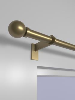 John Lewis Select Eyelet Curtain Pole with Ball Finial, Wall Fix, Dia.25mm - view 2, Satin Gold