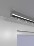 John Lewis Select Curl Gliding Curtain Pole with Stud Finial, Ceiling Fix, Dia.30mm, Brushed Steel