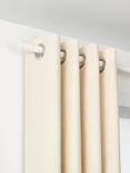 John Lewis Select Eyelet Curtain Pole with Barrel Finial, Wall Fix, Dia.25mm, Satin Chalk